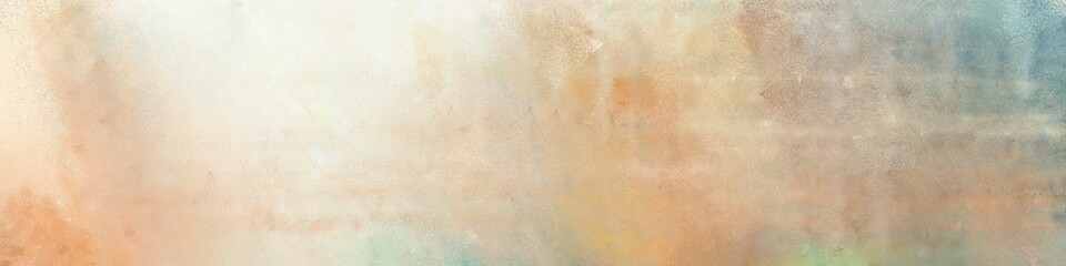 wide art grunge abstract painting background graphic with tan, pastel gray and linen colors and space for text or image. can be used as horizontal background graphic