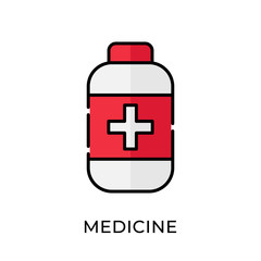 Obraz premium Medicine icon vector illustration. Medicine vector illustration template. Medicine icon design isolated on white background. Medicine vector icon flat design for website, logo, sign, symbol, app, UI.