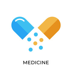 Medicine icon vector illustration. Medicine vector illustration template. Medicine icon design isolated on white background. Medicine vector icon flat design for website, logo, sign, symbol, app, UI.