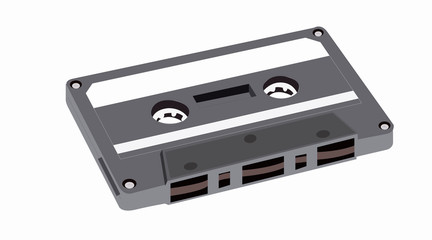 Vector Isolated Illustration of a Cassette Tape