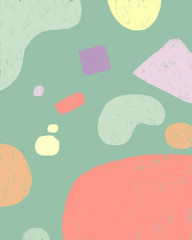 Abstract shapes pastel artwork, hand-painted texture art