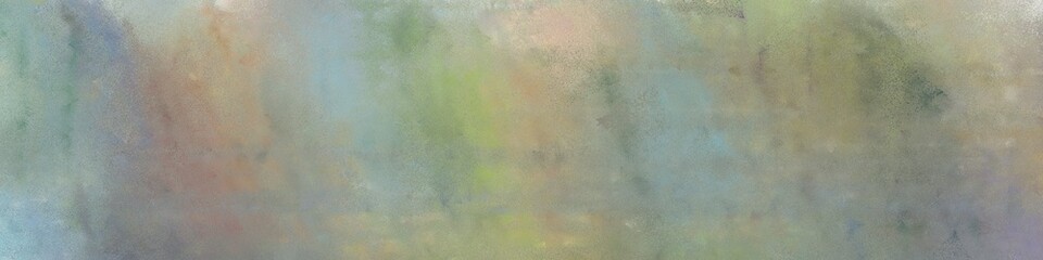 wide art grunge abstract painting background texture with dark sea green, silver and pastel blue colors and space for text or image. can be used as postcard or poster