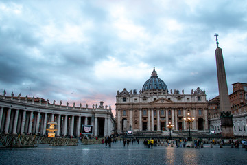View from the streets of the Vatican to St. Peter's Basilica