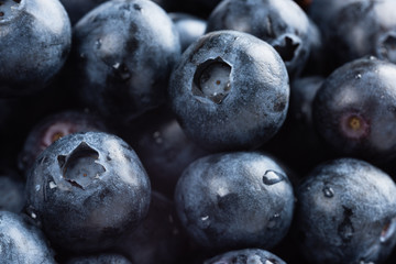 Background of fresh blue berries close-up
