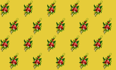 ハイビスカスパターン　黄色