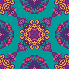 Abstract colorful festive ethnic geometric tribal pattern