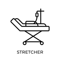 Stretcher icon vector illustration. Hospital Stretcher vector design illustration template isolated on white background. Stretcher vector icon flat design for website, logo, sign, symbol, app, UI.