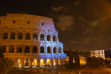 Vatican at night with lights