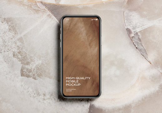 Phone Mobile Device Mockup on Marble