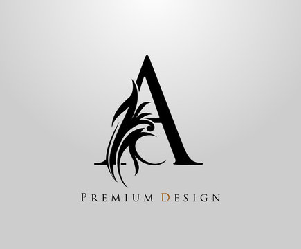 Classic Letter A Heraldic logo. Vintage classic gothic drawn emblem for book design, letter stamp, weeding card, brand name, business card, Restaurant, Boutique, Hotel.