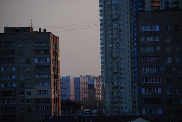 skyscrapers at night