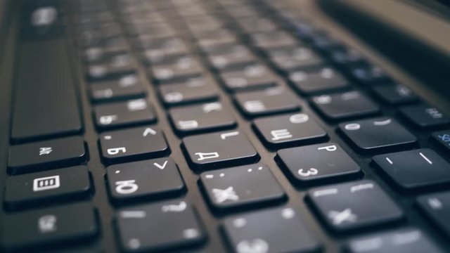 computer keyboard with russian-english layout without human hands