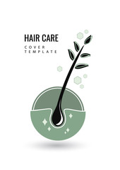 Creative isolated hair follicle icon. Vector logo hair diagnostic center. The concept of a beauty salon, clinic of help, split ends, hair loss, hair health, shampoo.