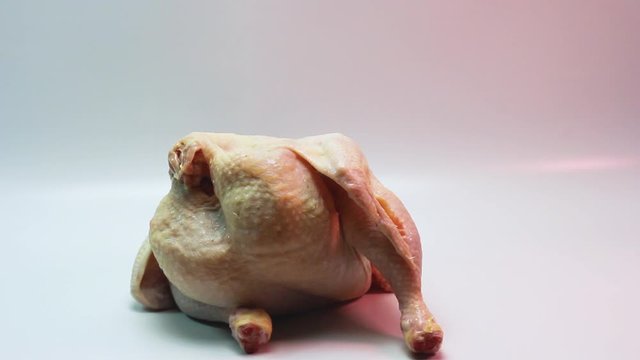 broiler chicken carcass falling raw meat cooking grill closeup
