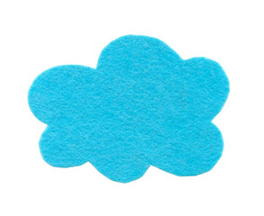 A felt cloud isolated. Decorative item for decoration, greeting cards, packaging, scene creator and other design