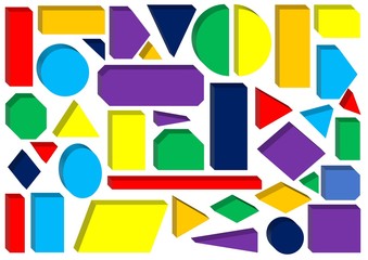 set of rainbow colorful blocks