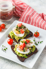 Toast with avocado and egg