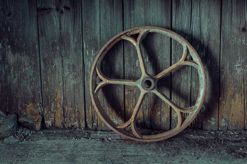old rusty wheel
