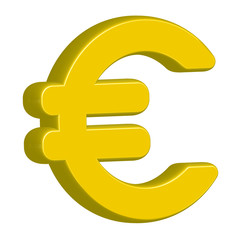 Euro money currency 3d colorful yellow simple minimal symbol