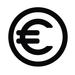Euro money currency minimal simple black icon symbol 