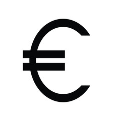Euro money currency minimal simple black icon symbol 