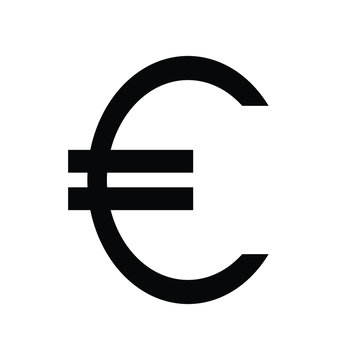 Euro money currency minimal simple black icon symbol 