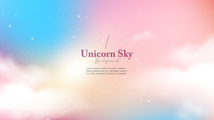 Background abstract unicorn galaxy light with star and cloud