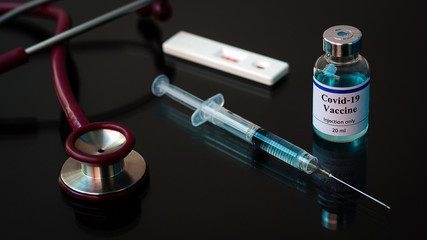 Vaccines ,Stethoscope,Rapid test kit and syringes ,Vaccine vial dose flu shot drug needle syringe,...