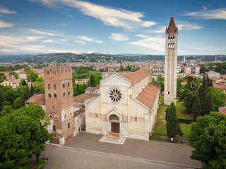San Zeno, Cathedral, Verona, Aerial View, Italy, Europe, Verona City