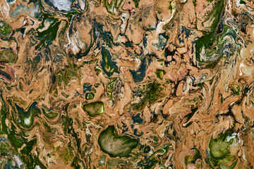  Fluid Art. Abstract colorful background, wallpaper. Mixing  paints. Modern art. Marble texture. Spellbinding abstract cosmic landscape..