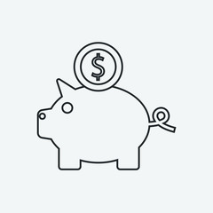 piggy bank vector icon illustration sign
