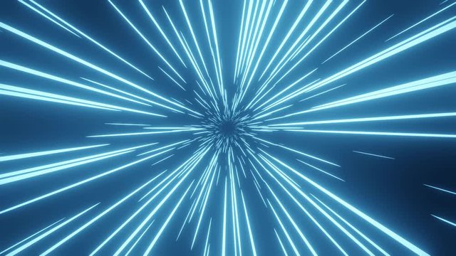 Blue sci-fi tunnel space neon
