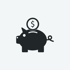 piggy bank vector icon illustration sign