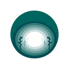 ABSTRACT FLAT CIRCLE TREE LOGO DESIGN VECTOR