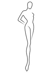 Outline of the elegant woman