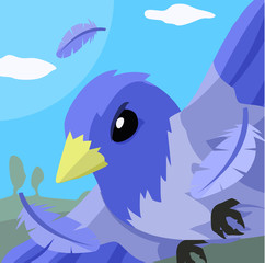 Blue Bird Flight Cartoon