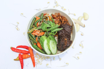 spices and beef  rendang