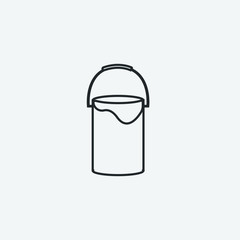 Paint bucket vector icon illustration sign