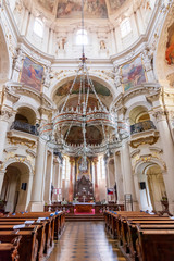 Obraz premium Interior of St. Nicholas Church on Old Town square, Prague, Czech Republic 