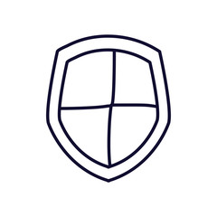 Shield line style icon vector design