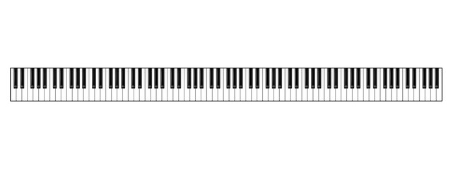 Realistic piano keys. Musical instrument keyboard. Vector illustration.