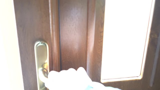 open door with handle