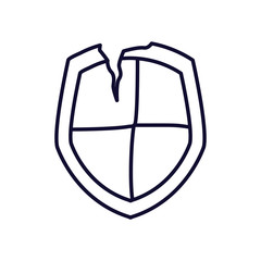Shield line style icon vector design