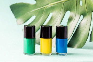 Nail polishes of different colors.Set Cosmetics.Beauty, fashion