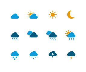 Colored weather basic icon set