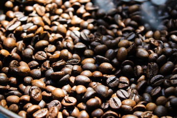 Dry the coffee beans in a pan