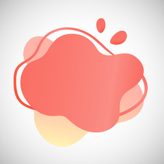 Abstract liquid shape with gradient, coral color (2019 trend). Useful as a design element for web banners, flyers. Isolated, white background, with an empty place for your text. Vector illustration.