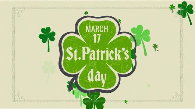 holiday date reminder with march 17 st patricks day written in four leaf clover visual