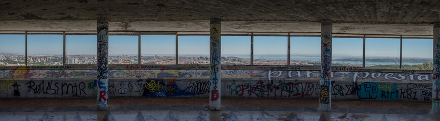 panoramic view from lookout platform panoramico de monsanto in lisbon
