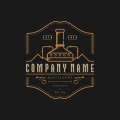 Distillery logo inspiration, factory, beer, vintage Premium Vector